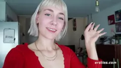 Play Beautiful Blonde Babe Ulula Enjoying Solo Play with Glass Dildo and Vibrator