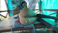 Play Street Gazebo Quickie: Teen's Wet Pussy Gets Fucked Outdoor